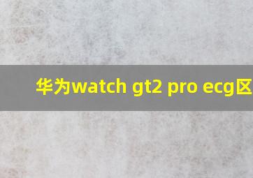 华为watch gt2 pro ecg区别